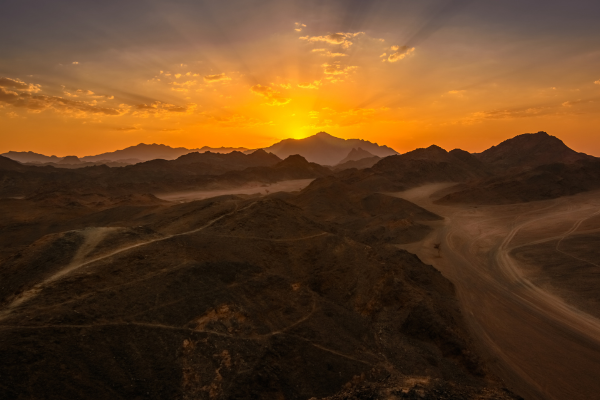 Egyptian desert landscape with sand dunes
