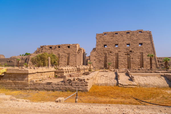 Karnak Temple hypostyle hall columns in Luxor, Egypt